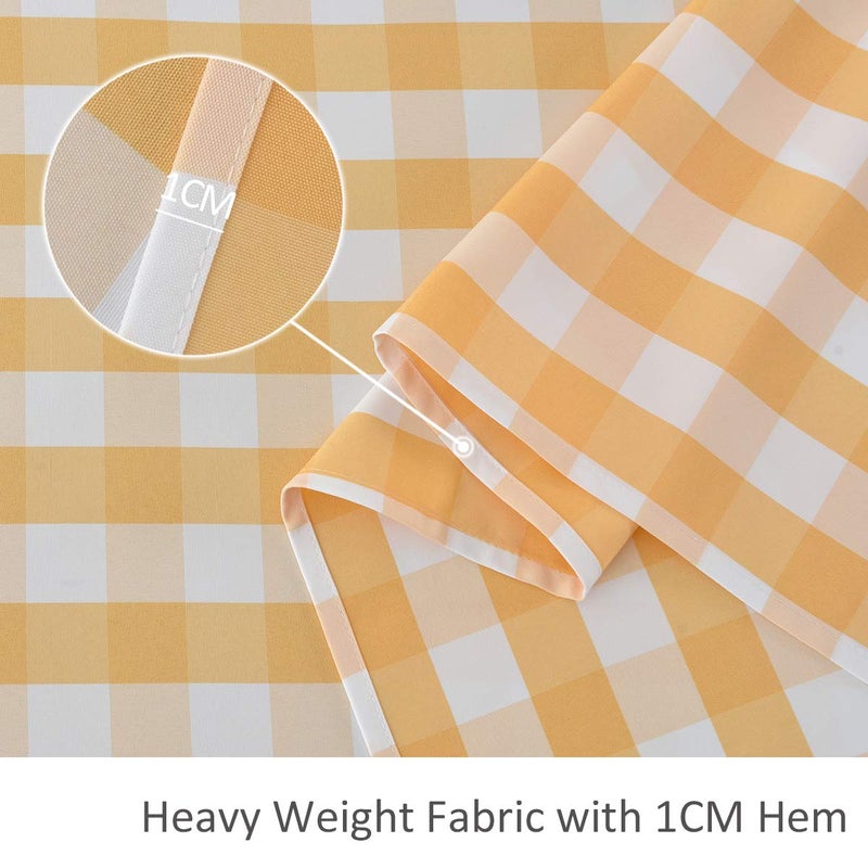 maxmill Checkered Rectangle Tablecloth Water Resistance Antiwrinkle Spillproof Heavy Weight Soft Gingham Plaid Table Cloth for Buffet Banquet Parties Holiday Dinner, 60 x 104 Inch Yellow and White - Image 5